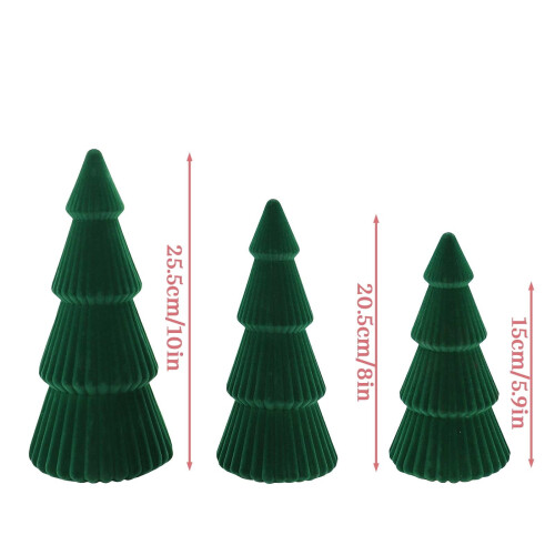 Plastic Flocked Mini Christmas Tree Green Decor 2