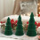 Plastic Flocked Mini Christmas Tree Green Decor 4