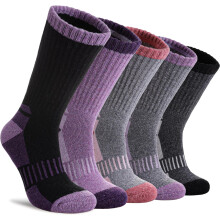 Women's Merino Wool Hiking Socks Thermal Crew 5 Pairs