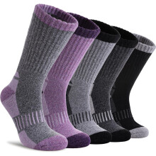 Women's Merino Wool Hiking Socks Thermal Crew 5 Pairs