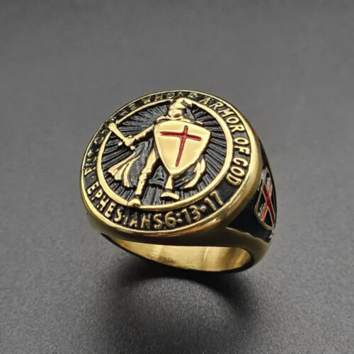 Sword and Shield Warrior Ring Stainless Steel Size 12 1