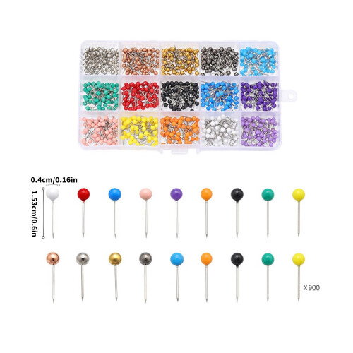 Colored Dressmaking Pins 4mm Head 200/500/900 Pcs 2