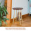 Wooden round stool top light brown seat replacement 7