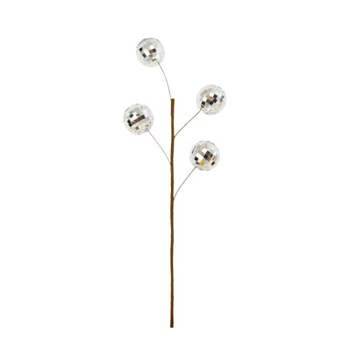 Silver Christmas Ball Ornament 40cm Sequin Mirror Decor 1