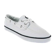(3 UK, White/Navy) Ralph Lauren Childrens/Kids Briar Canvas Flat Boat Shoes