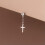 Sterling Silver Cross CZ Stud Earrings Gold 4