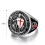 Men's Vintage Templar Knight Red Cross Shield Ring 6