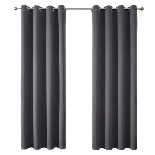 Red Bedroom Curtains Polyester Blackout 132x214cm Grommet 1