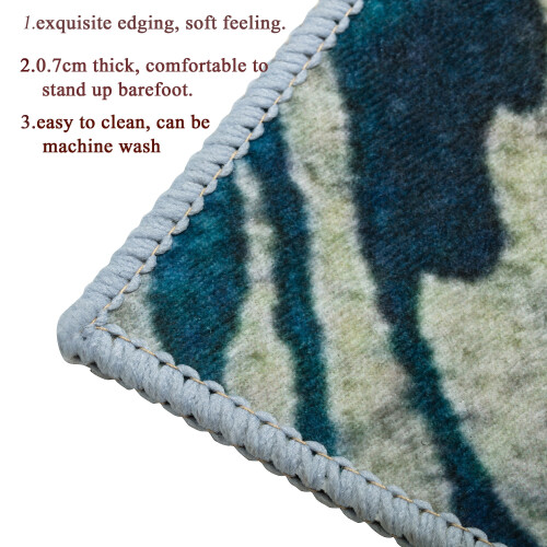 Square Area Rug Retro Abstract Design Washable Non-Slip 2