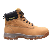 (12 UK R, Honey) Dunlop Mens Nubuck Steel Toe Cap Safety Boots