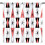 Retro 50s Atomic Thermal Curtains Black White Coral Pink 2 1