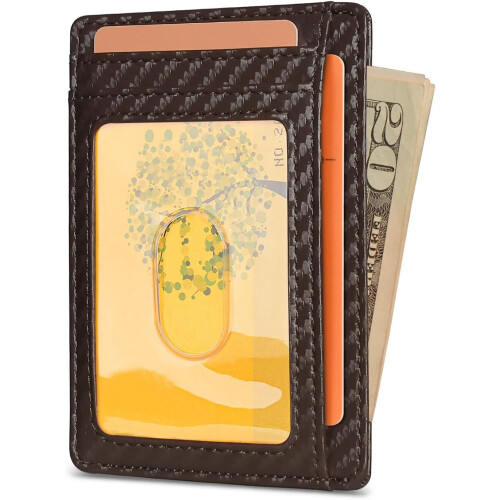 PUMIER Slim RFID-Blocking Leather Wallet - Cross Black 1