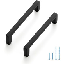 Cabinet Pulls Slim Square Bar 30 Pack Matte Black 3 Inch