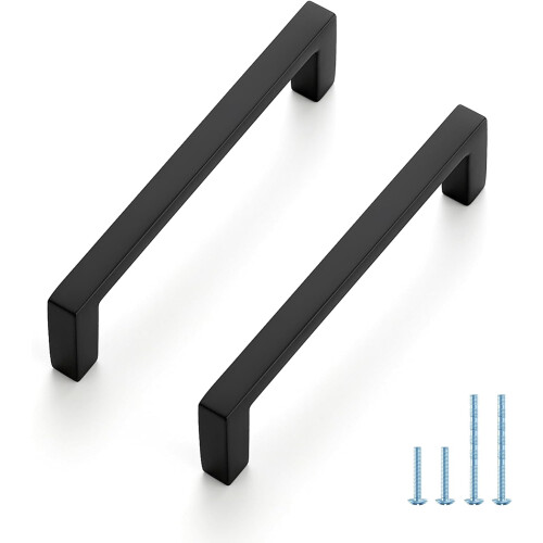 Cabinet Pulls Slim Square Bar 30 Pack Matte Black 3 Inch