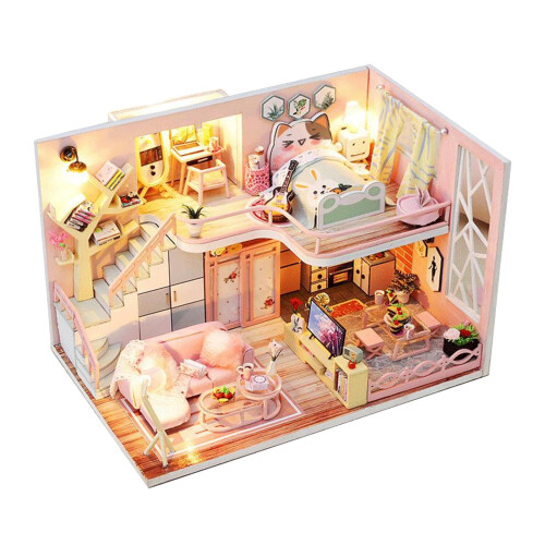 Wooden Dollhouse Model Kit Assembly 1