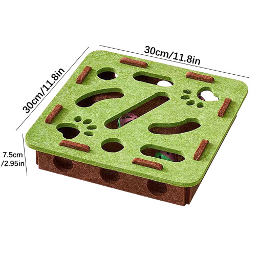 Interactive Cat Digging Box with Maze and 2 Bell Balls 1