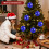 Christmas Ball Ornament Shiny Blue 150mm 5