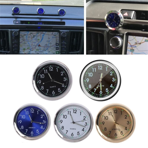 Mini Analog Car Clock with Luminous Dial and Magnetic Mount