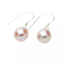 Pearl Drop Earrings Sterling Silver 7-8mm Lavender