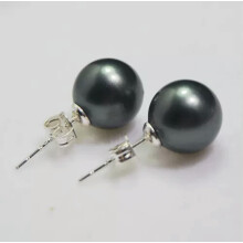 South Sea Shell Pearl Earrings Silver Stud 6 Colors 10mm