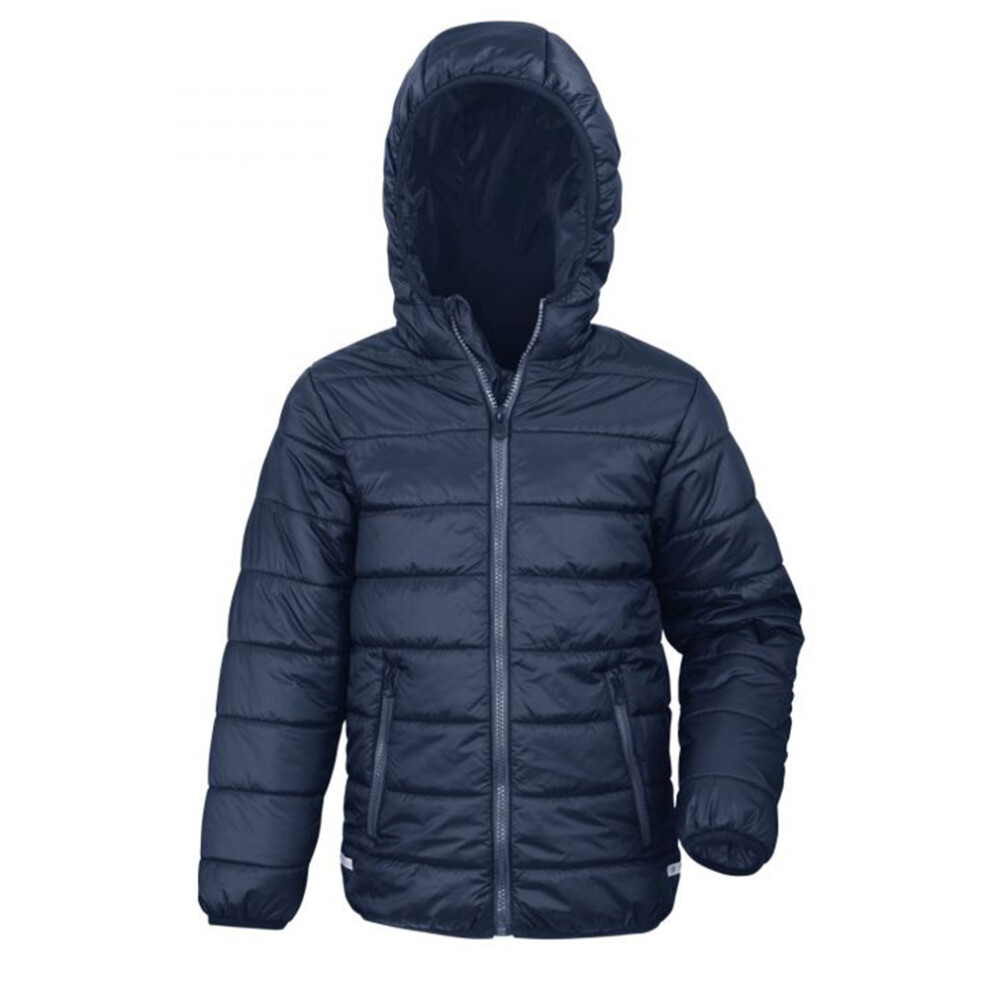 Result (L, Navy) Core Childrens/Kids Junior Padded Showerproof & Windproof Jacket