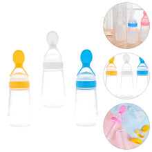 Silicone Rice Cereal Feeding Bottles Easy-Squeeze 3-Pack