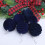 Christmas Tree Ornament Balls Flocked Blue 6 pcs 6