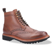 (7 UK, Brown) Cotswold Mens Rissington Commando Lace Up Leather Dress Boot