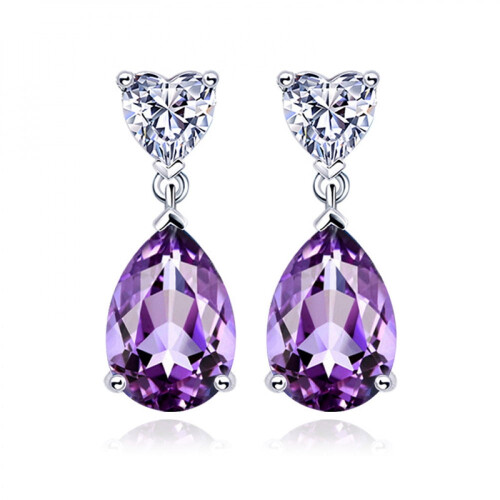 Sterling Silver Blue Topaz Drop Earrings 1 Pair