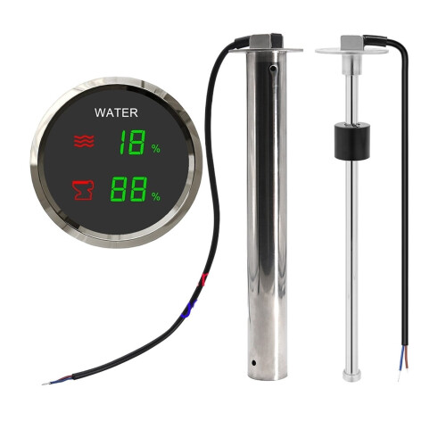 Digital Dual 52mm Gauge Water Level Sensor 0-190 Ohm 1
