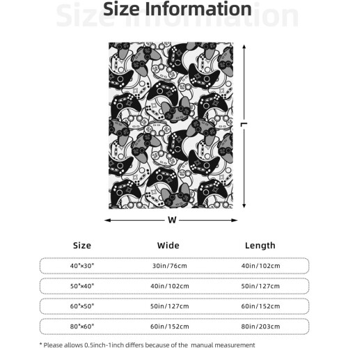Black and White Game Joystick Throw Blanket Ultra-Soft 1