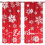 Christmas Curtains Red White Floral Snowflakes 2 Panel 3