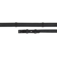 (54cm x 0.6cm, Black) Velociti Gara Leather Continental Horse Reins