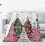Christmas Tree Throw Blanket Pink Green Plaid Snowflakes 1
