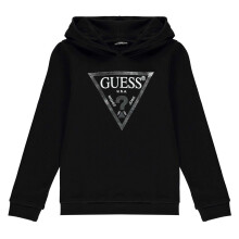 (14 Years, Black) Guess Childrens/Kids Logo Cotton Hoodie