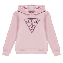 (12 Years, Pink) Guess Childrens/Kids Logo Cotton Hoodie