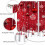 Red and White Christmas Curtains with Snowflakes Tree Snow 6
