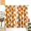 Checkerboard Curtains Boho Retro Beige Orange 84x84 inch 2
