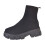 Black Women's Mesh Sock Boots Winter Casual Chunky Heel 1