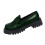 Women's Green Stone Pattern Patent Leather Loafers 1