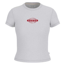 (8 UK, Light Grey) Guess Womens/Ladies Logo Crew Neck Slim T-Shirt