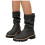 Women's Dark Gray Pleated Ankle Boots with Low Chunky Heel 4