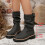 Women's Dark Gray Pleated Ankle Boots with Low Chunky Heel 8