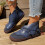 Blue Women's Ankle Boots Winter Casual Flat Sole with Side 2