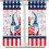 Independence Day Curtains Blue Red Stars Wooden Pattern Rod 8