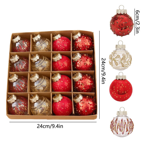 Champagne Black Gold Christmas Balls Plastic 16 2