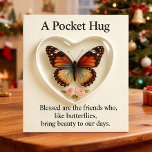 Butterfly Heart Hug Pocket Clear 2D Card Pockets