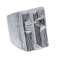 Stainless Steel Cross Ring for Men and Women Silver Size 8