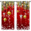 Christmas Curtains 2 Panel Red Gold Ball Snowflake 84x63 3