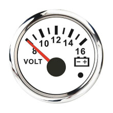 52mm Voltmeter Meter 8-16 Volt Voltage Gauge compatible with Marine Yacht White